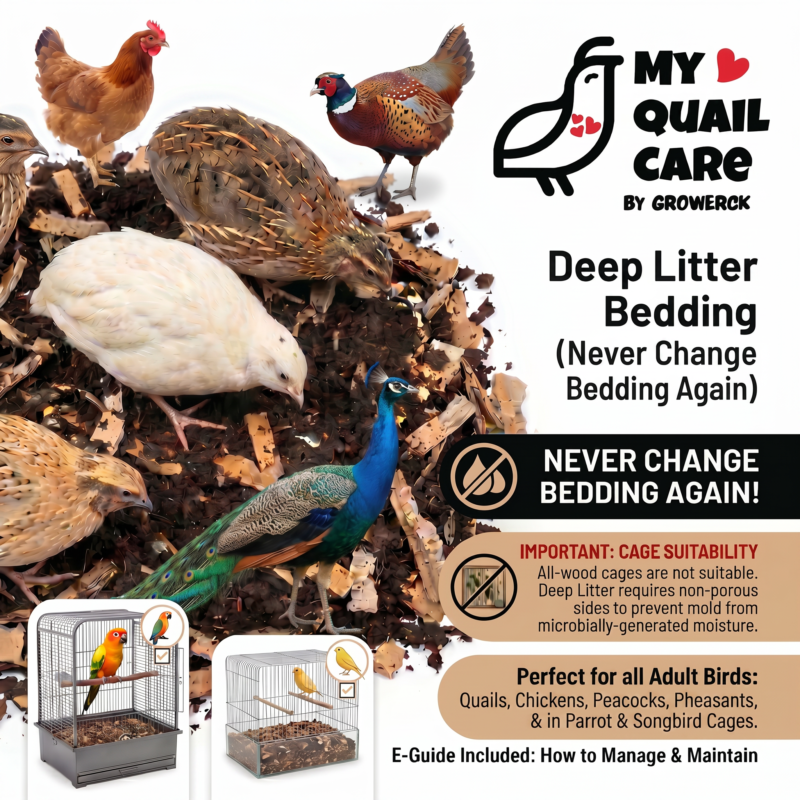 deep litter bedding for quail chicken parrots song bird